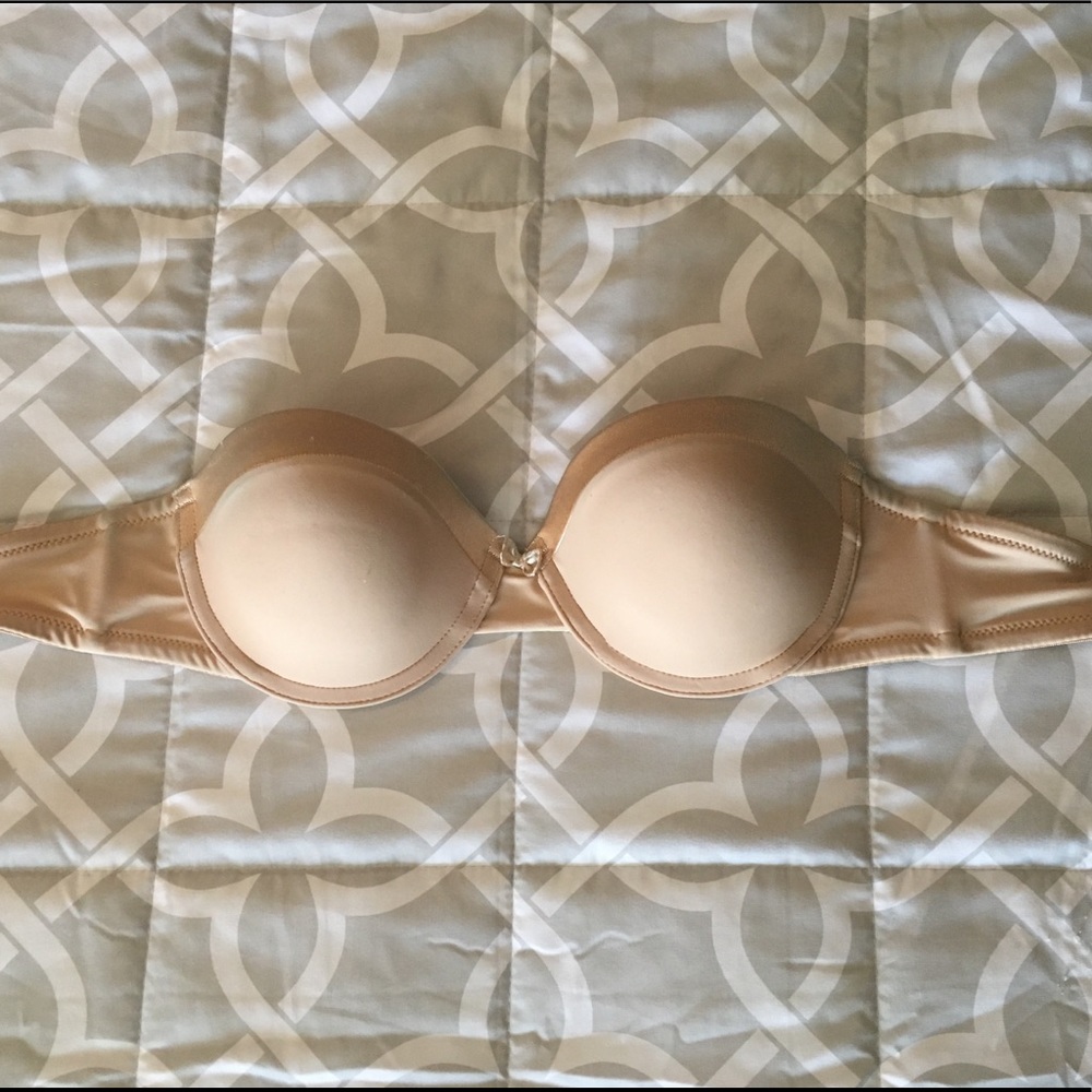 Strapless tan bra